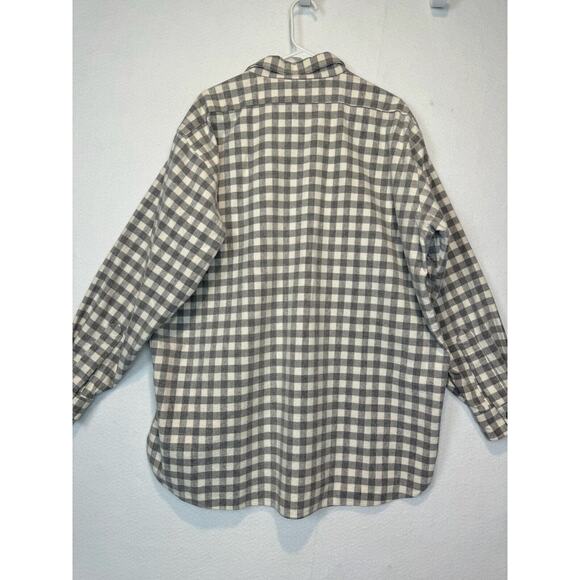 Vtg L.L. Bean Men's Chamois Plaid Flannel Hunting Shirt Sz Tall 18 Made USA FLAW - Picture 7 of 10